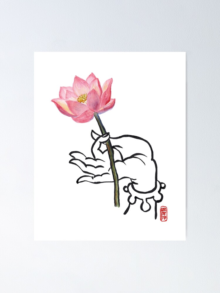 Buddha hand and lotus flower Poster for Sale by Tiffany Roy