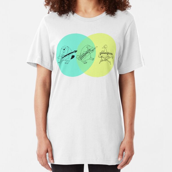 Keytar Platypus Venn Diagram 2 Slim Fit T-Shirt