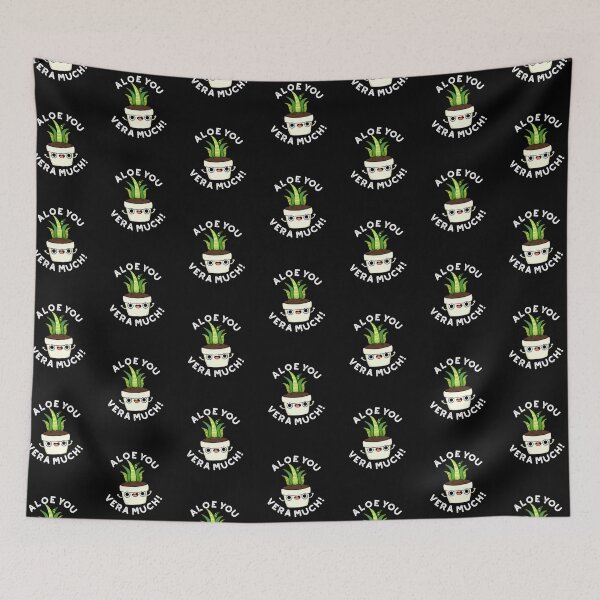 Item preview, Aloe You Vera Much Funny Plant Puns (Dark BG) designed and sold by punnybone.