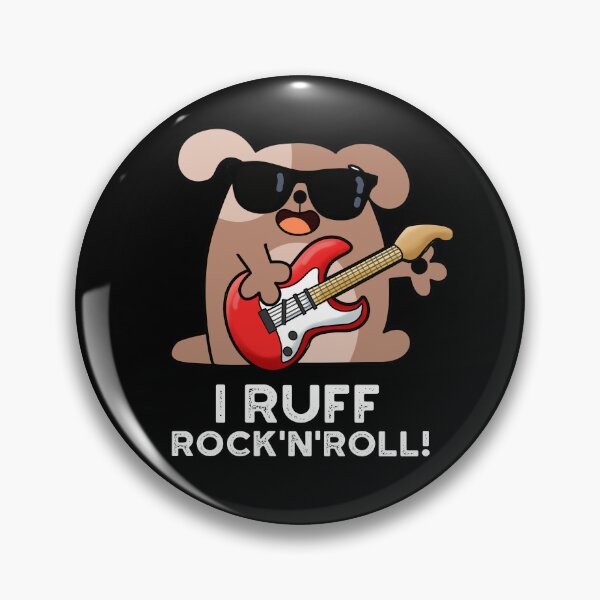 Item preview, I Ruff Rock And Roll Funny Dog Puns (Dark BG) designed and sold by punnybone.