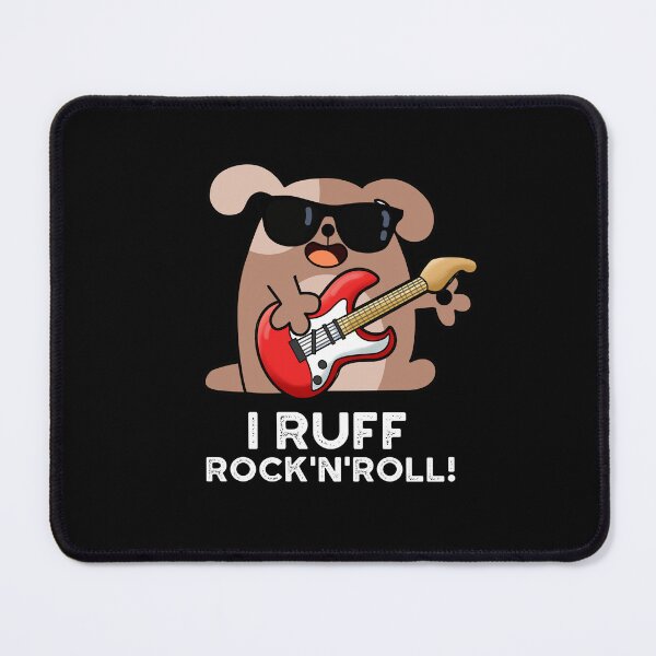 Item preview, I Ruff Rock And Roll Funny Dog Puns (Dark BG) designed and sold by punnybone.