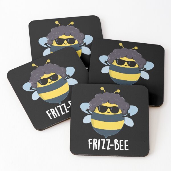 Item preview, Frizz-Bee Funny Afro Bee Puns (Dark BG) designed and sold by punnybone.