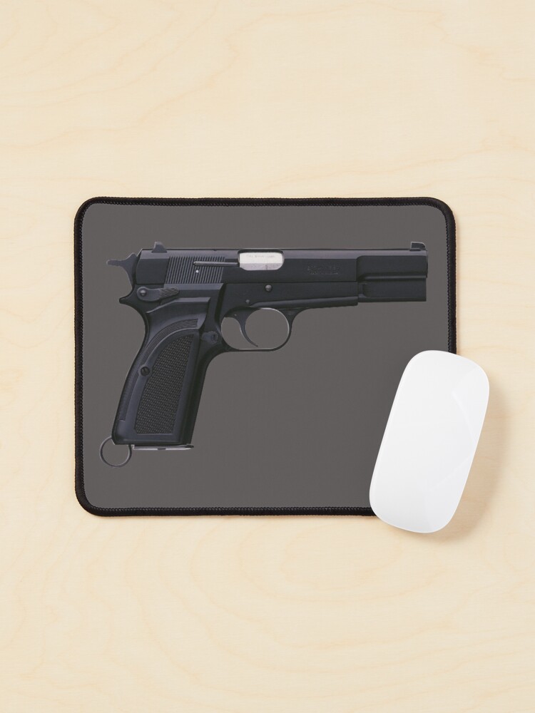 Imagen 1 de 5, Alfombrilla de ratón con la obra Browning Hi-Power Firearm Pistola semiautomática calibre 9 mm, diseñada y vendida por RENAGADE4LYF.