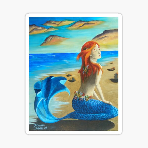 Mermaid Siren Beach Ocean Nautical Sticker