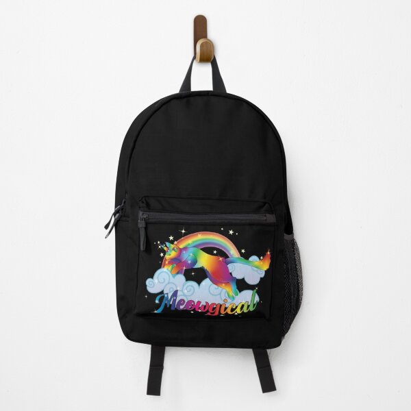 Item preview, Meowgical Rainbow Cat Unicorn jumping from clouds designed and sold by DoodleTrees.