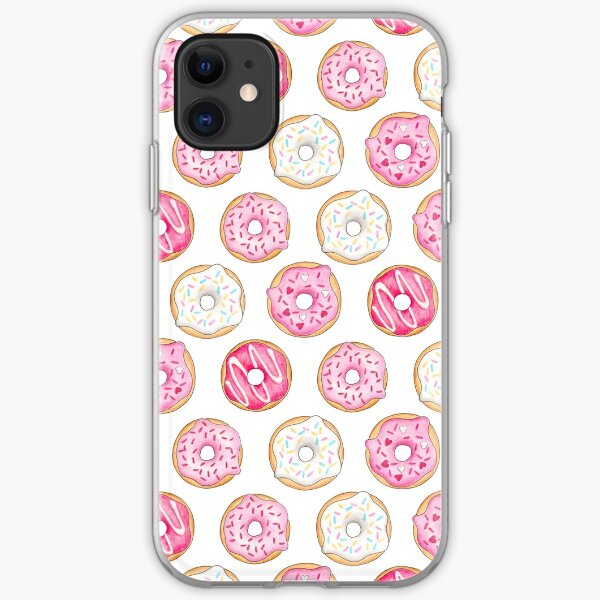 Pink Iced Donuts Pattern iPhone Soft Case