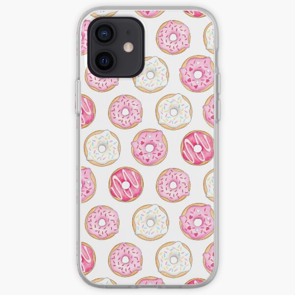 Pink Iced Donuts Pattern iPhone Soft Case