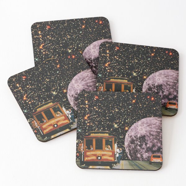 Item preview, Surreal handmade collage "Moon Train" designed and sold by Everna-more.