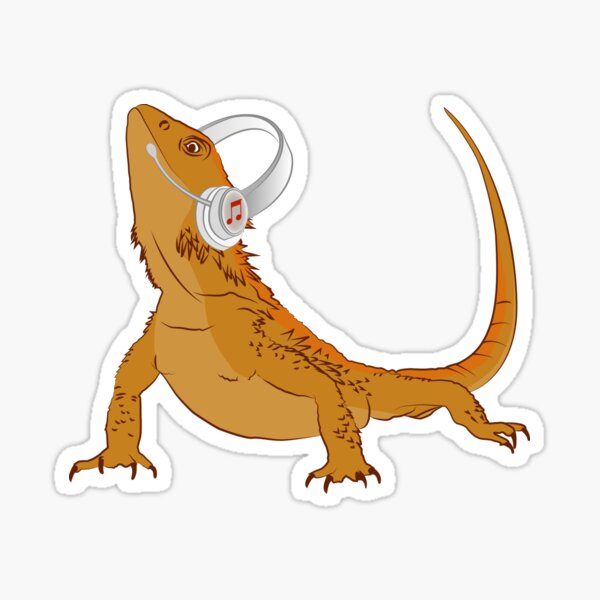 Item preview, Bearded Dragon Listening Artist Music Lover DJ designed and sold by BCreative4U.