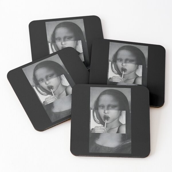 Item preview, Photomontage grunge mona-lisa holding lollipop black and white Classic  designed and sold by badopriha1.
