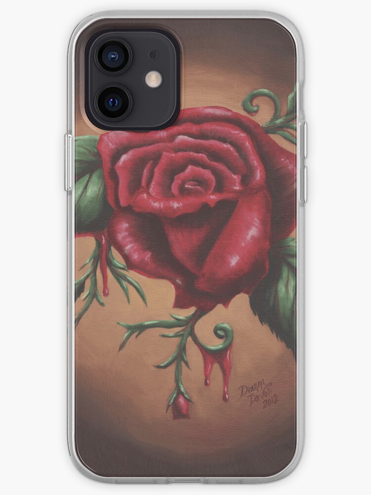 Blutende Rote Rose Gothic Rose Iphone Hulle Cover Von Deannadavoli Redbubble