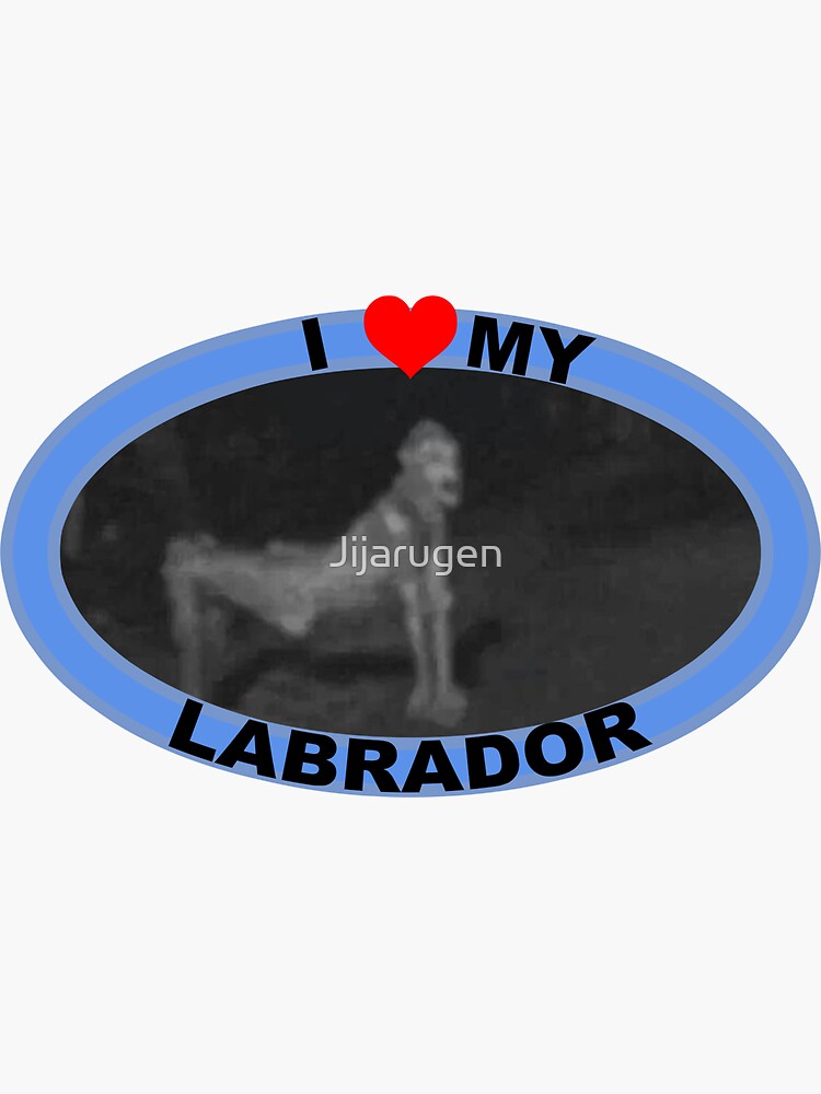 Imagen 3 de 3, Pegatina con la obra AMO A MI LABRADOR, diseñada y vendida por Jijarugen.