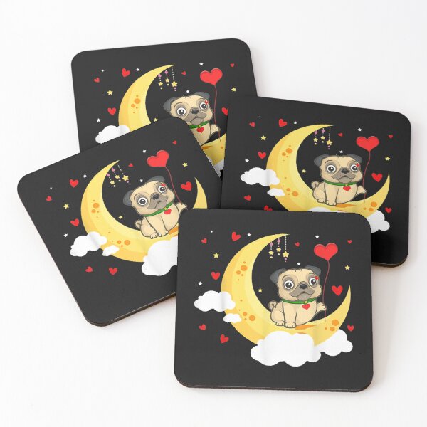 Item preview, Carlin mignon sur la lune Cadeaux d&x27;amant de chien de carlin de Saint Valentin designed and sold by CathrineStark.