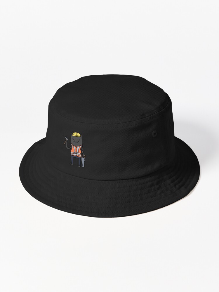 Sad Cat Construction Worker Bucket Hat for Sale by JSGB