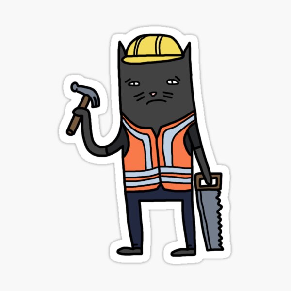 Item preview, Sad Cat Construction Worker designed and sold by JSGB.