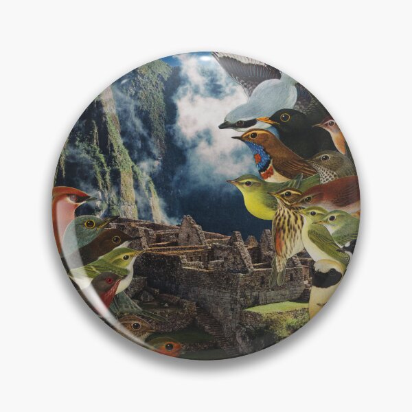 Item preview, Surreal handmade collage "Machu Picchu Birds" designed and sold by Everna-more.