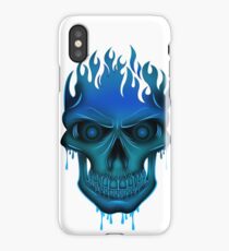 Flame Skull - Blue iPhone Case/Skin