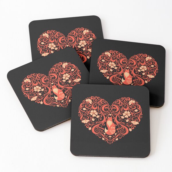 Item preview, Coeur ajouré dune fleur ornements avec un renard. Emblème, un symbole de la Saint-Valentin. Ob designed and sold by CathrineStark.