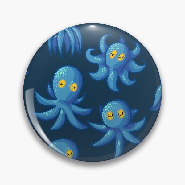 Item preview, Cute Blue Octopus Cartoon style characters in Vertical striping Pattern designed and sold by DoodleTrees.