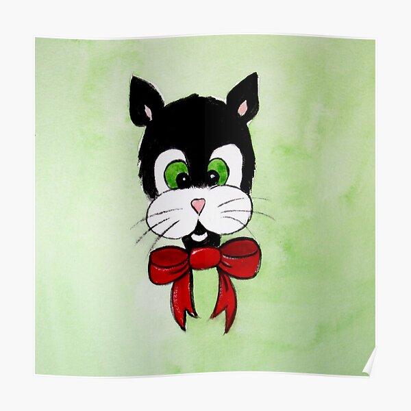 Tuxedo Cat Cartoon Poster