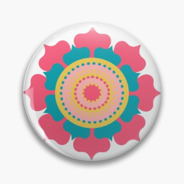 Item preview, Colourful flower button designed and sold by goldennrosess.
