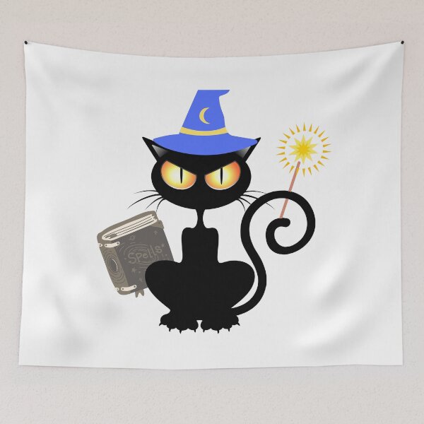 Item preview, Black Cat Wizard Casts A Spell  designed and sold by ami.creations.