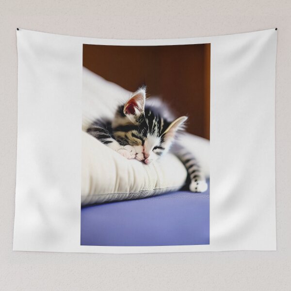 Item preview, Kitten sleeping on pillow designed and sold by zorropriest.