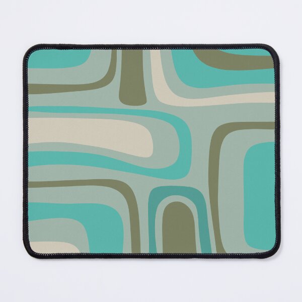 Item preview, Palm Springs Retro Mid Century Modern Abstract Pattern Vintage Turquoise, Olive, Celadon, and Ecru designed and sold by kierkegaard.