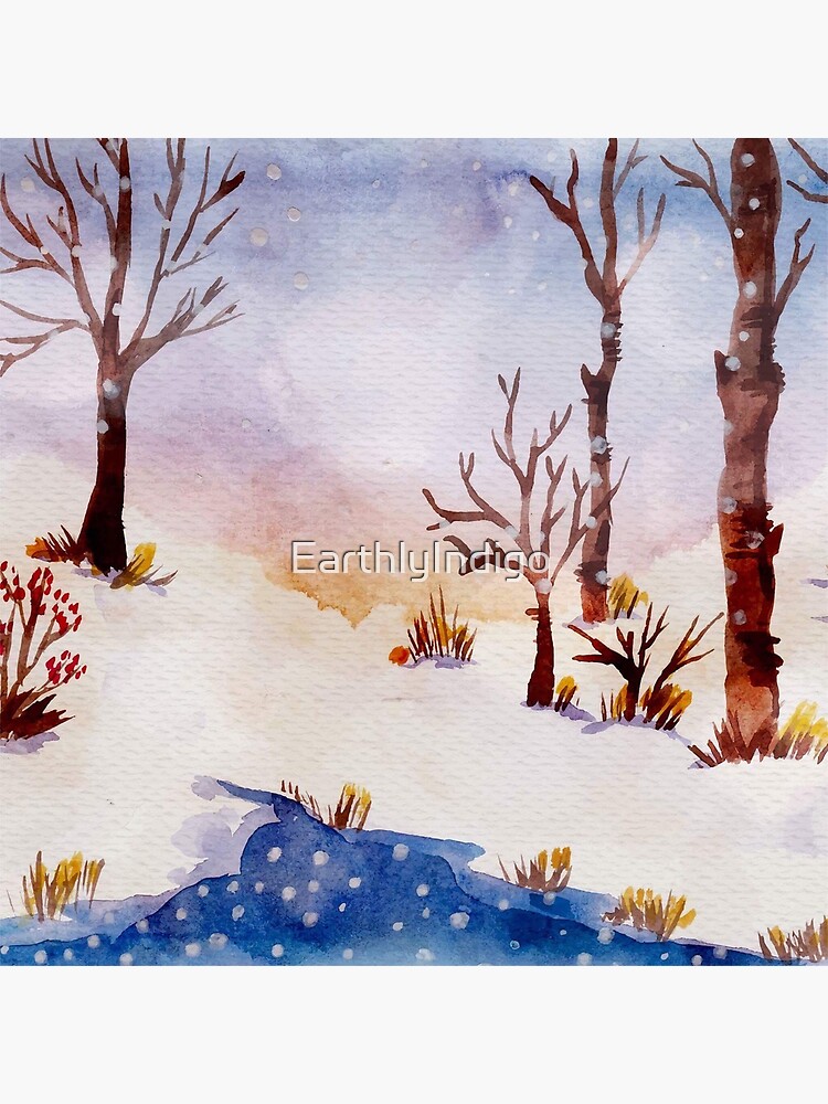 neige, peintures et paillettes