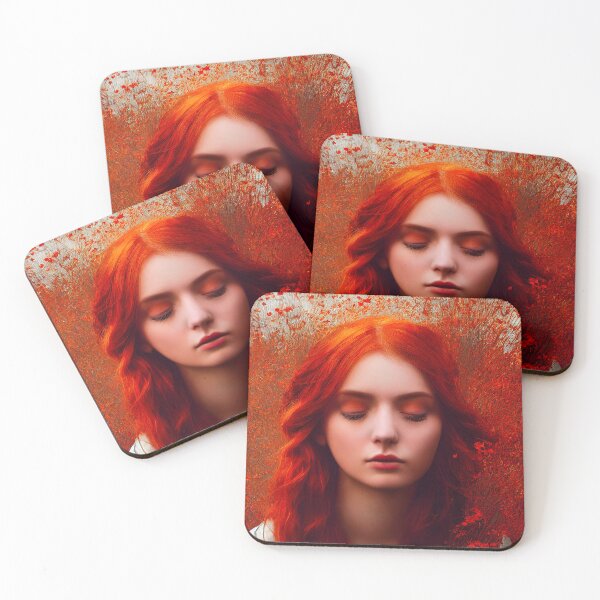 Item preview, Red Haired girl with poppies designed and sold by ladarkepoque.