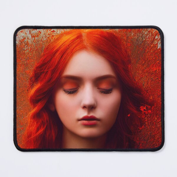 Item preview, Red Haired girl with poppies designed and sold by ladarkepoque.