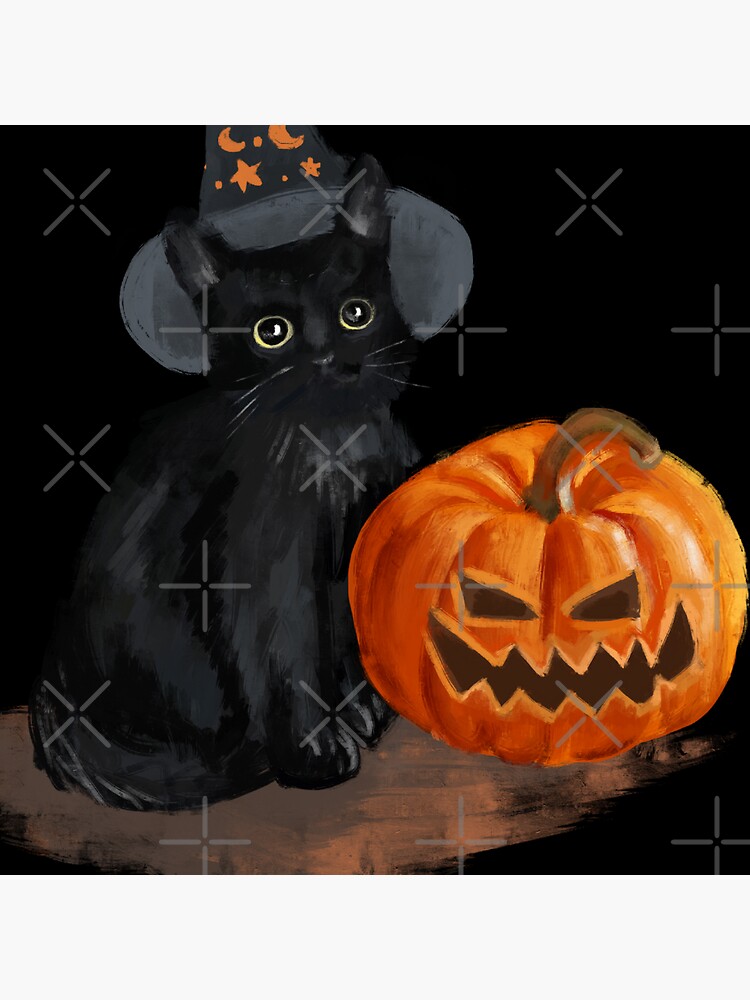 Pumpkin Cat Sticker Scaredy Cat Sticker Halloween Cat 