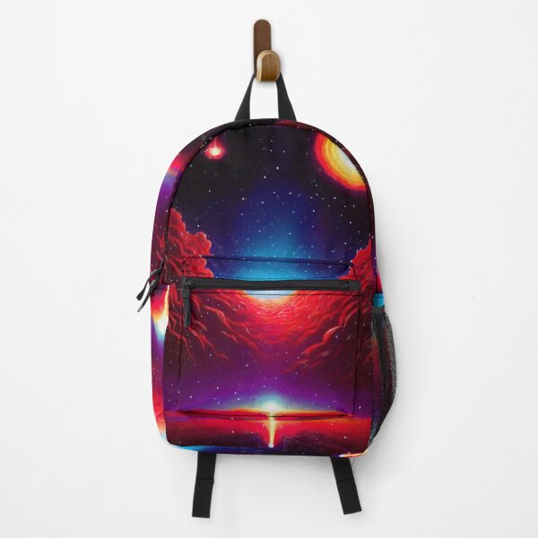 Item preview, Futuristic retro space with red nebula designed and sold by AnnArtshock.