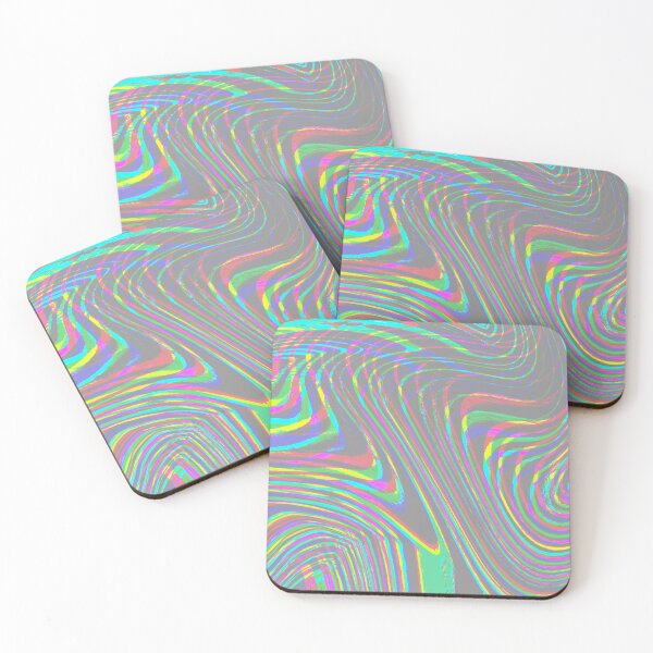 Item preview, Modern Liquid Swirl Abstract Pattern Square Vibrant Neon Tones and Grain Grey Multicolor Design designed and sold by theprintedclub.