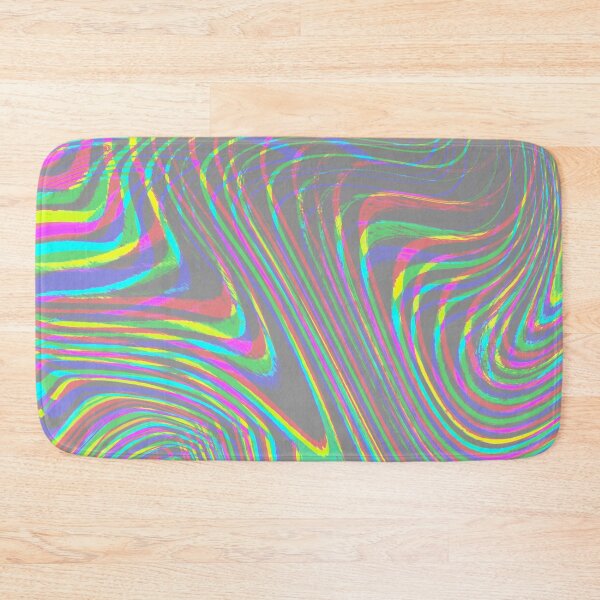 Item preview, Modern Liquid Swirl Abstract Pattern Square Vibrant Neon Tones and Grain Grey Multicolor Design designed and sold by theprintedclub.
