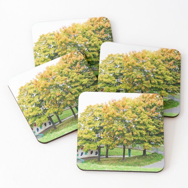 Item preview, Autumn trees leaves over underpass painting designed and sold by santoshputhran.