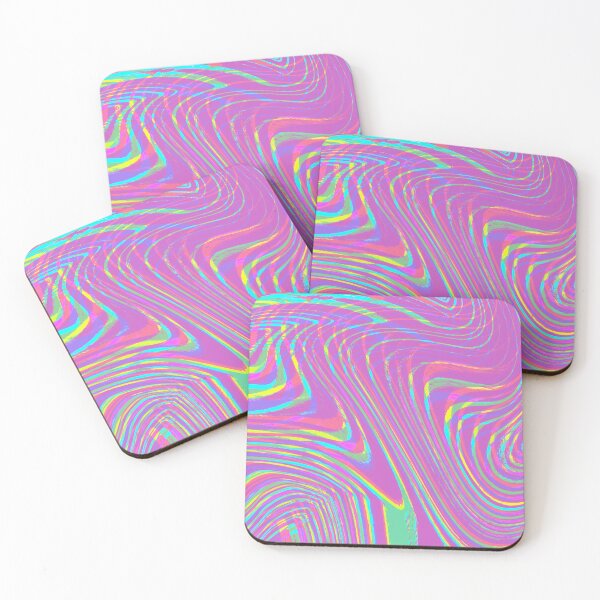Item preview, Modern Liquid Swirl Abstract Pattern Square Vibrant Neon Tones and Lilac Multicolor Design designed and sold by theprintedclub.