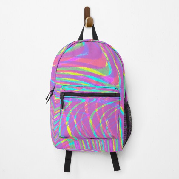 Item preview, Modern Liquid Swirl Abstract Pattern Square Vibrant Neon Tones and Lilac Multicolor Design designed and sold by theprintedclub.