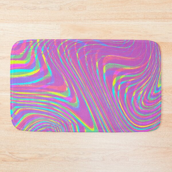 Item preview, Modern Liquid Swirl Abstract Pattern Square Vibrant Neon Tones and Lilac Multicolor Design designed and sold by theprintedclub.