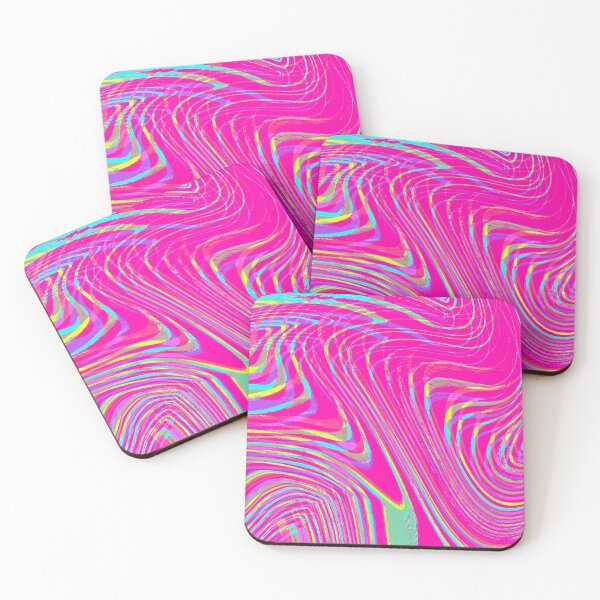 Item preview, Modern Liquid Swirl Abstract Pattern Square Vibrant Neon Tones and Hot Pink Multicolor Design.png designed and sold by theprintedclub.