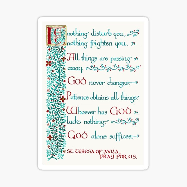Item preview, Let nothing disturb you - St Teresa of Avila quotation designed and sold by Dominicards.