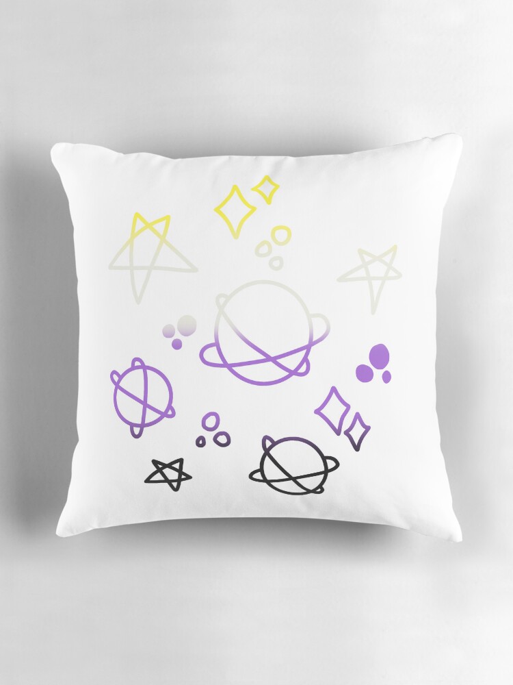 Thumbnail 3 of 4, Pillow, Non-binary Gradient Galaxy designed and sold by Isabel-Jane.