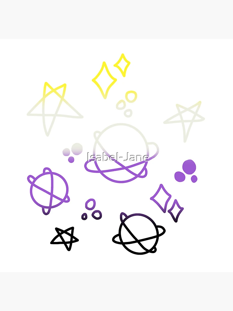 Thumbnail 5 of 5, Coasters (Set of 4), Non-binary Gradient Galaxy designed and sold by Isabel-Jane.