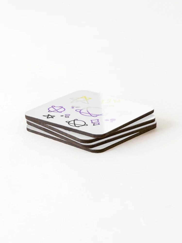 Thumbnail 4 of 5, Coasters (Set of 4), Non-binary Gradient Galaxy designed and sold by Isabel-Jane.