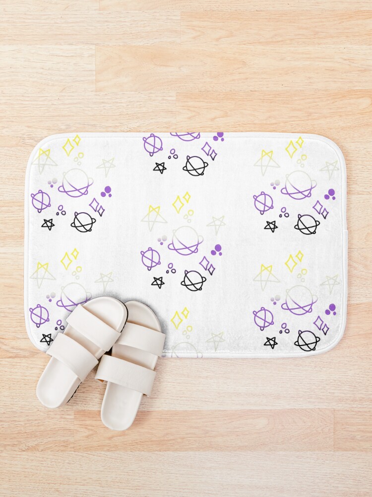 Thumbnail 1 of 6, Bath Mat, Non-binary Gradient Galaxy designed and sold by Isabel-Jane.