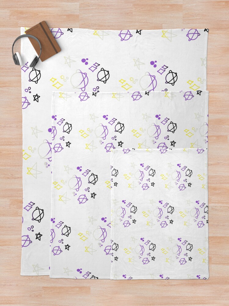 Thumbnail 5 of 6, Throw Blanket, Non-binary Gradient Galaxy designed and sold by Isabel-Jane.