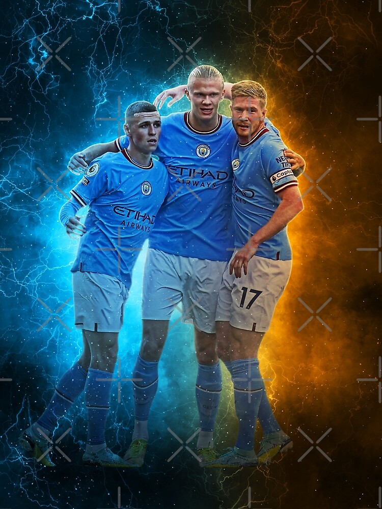 ERLING HAALAND KEVIN DE BRUYNE PHIL FODEN Premium Matte Vertical Poster ...