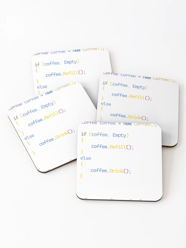 Thumbnail 1 of 5, Coasters (Set of 4), Coffee Java Programming designed and sold by Aphrodithena.