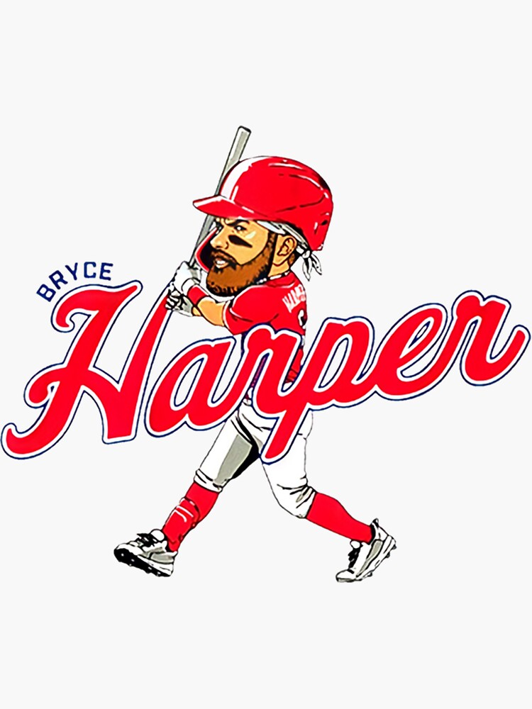 "bryce harper cartoon" Sticker for Sale by Bachmeierma | Redbubble