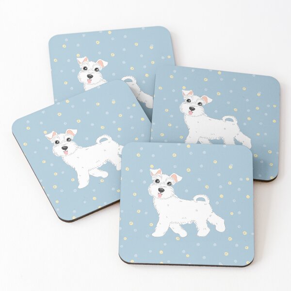 Item preview, Cute White Miniature Schnauzer designed and sold by Lulupainting.